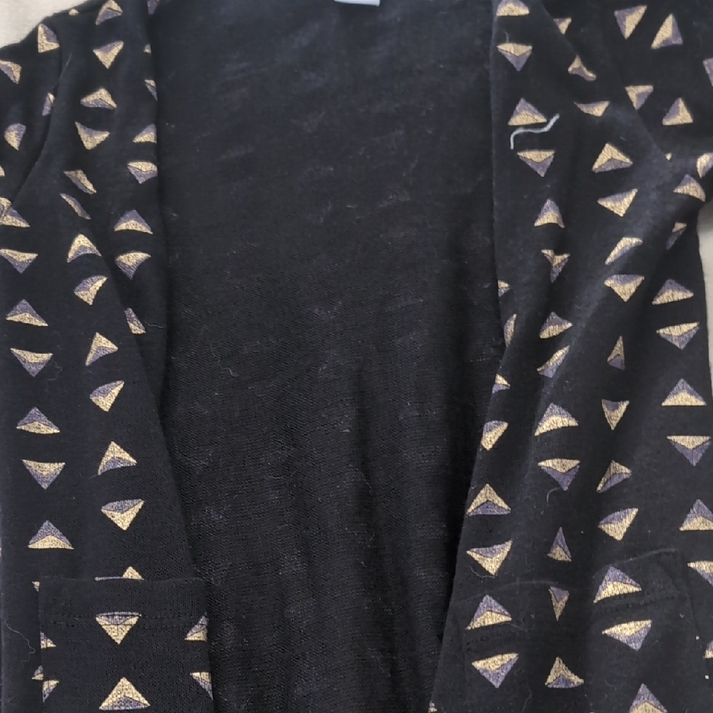 LuLaRoe Sariah Aka Sarah Black Cardigan Gold and Silver Accents. Elegant Collect